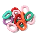 Primer plano de eslabones de acrílico mate coloridos para cadenas de bolsos y gafas de bricolaje - 50 Piezas/Bolsa / Pintura Suave 3