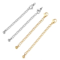 Set of 5cm 304 stainless steel extender chains in silver and gold with lobster clasps - Sphere