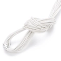 White genuine leather cord for jewelry with silver metal clasp and multi-strand design - 1.0mm / White