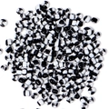Perline di vetro a strisce retrò da 4mm per gioielli fai-da-te in bianco e nero - 4mm (130 Pezzi/Confezione) / Misto Nero e Bianco