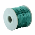 Close-up of tiffany blue silk cord spool for DIY jewelry making and handmade weaving - 1.5mm Thickness 80 Yards/Roll / Cyan