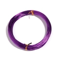 DIY jewelry making purple aluminum wire roll secured with golden metallic ties - Deep purple