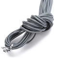 Graue Echtlederschnur für DIY-Schmuck mit elegantem Zierknoten und Metallclip-Verschluss - Grau