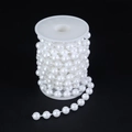 Cadena de perlas de imitación ABS blanco brillante en carrete para joyería DIY - 10mm / Blanco Puro