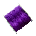Close-up of shiny purple satin cord roll on paper spool for DIY jewelry making - 1.5mm Thickness 80 Yards/Roll / Deep purple