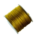 Close-up of ginger gold silk cord spool for DIY jewelry making and Chinese knotting - 1.5mm Thickness 80 Yards/Roll / Khaki/Earth Yellow