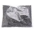 Detailed macro view of gunmetal gray open jump rings in transparent plastic packaging bags - Gun Black