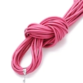 Rosafarbene runde Lederkordel mit silbernem Metallverschluss für DIY-Schmuckherstellung - Fuchsia