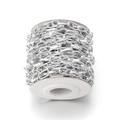 Detail view of silver oval link chain neatly wound on white spool for DIY jewelry making - 10*4.5mm (1.3mm Wire, 5 Yards) / Silver