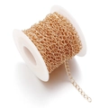 Detailed view of bulk golden twist link chain spool for DIY jewelry making and accessories - 5x7mm Wire Diameter 1mm / Rose Gold