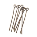 Macro view of bronze metal eye pins for DIY jewelry making and beaded connectors - 1.6cm / Bronze