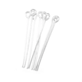 Macro shot of silver plated metal eye pins for DIY jewelry making and beading tasks - 1.6cm / Silver