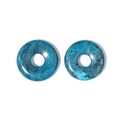 Polished blue marble tiger eye stone donuts with natural textures on white background - Blue Agate