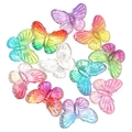 Vue à plat de pendentifs papillons en acrylique dégradé pour bijoux et accessoires DIY - Couleurs Mélangées (Aléatoire)