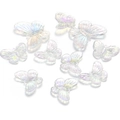 Pendentifs papillons en acrylique iridescent avec dégradé pour bijoux DIY - Blanc