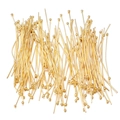 Macro view of golden ball head pins for jewelry making showing metallic shine and texture - 0.5x16mm (200 Pieces) / Gold
