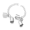 Silver lobster clasp with extension chain and end caps for jewelry making projects - 3mm / White K/Silver