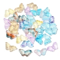 Colorful translucent butterfly glass beads for DIY jewelry making and hair accessories - 15*8mm (50 Pieces/Pack) / Multicolor