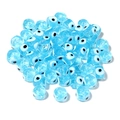 Perles en verre œil grec bleu clair rondes et plates pour la création de bijoux DIY - Diamètre 9mm Trou 1,6mm / Rose bonbon