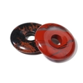 Red jasper and obsidian agate pingan kou donut charms for DIY jewelry making - Red Jasper / 18mm