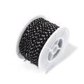 Schwarze 4-fach geflochtene Baumwollschnur mit weißen Akzenten auf weißer Spule - 2mm / Schwarz