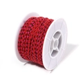 Rote dreifarbige 4-adrige Baumwollkordel auf Spule für DIY-Schmuckherstellung und Basteln - 2mm / Rot