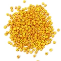 Perline in vetro da 4mm con strisce gialle e rosse per creazione gioielli fai-da-te - 4mm (130 Pezzi/Confezione) / Mix Giallo e Rosso