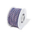 25m Rolle aus rosa, blau und lila 4-fach geflochtener Baumwollschnur auf Spule - 2mm / Blau und Lila Mischung