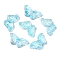 Light blue translucent glass butterfly beads for DIY jewelry and hair accessories - 15*8mm (50 Pieces/Pack) / Light Blue