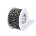 Marineblau, waldgrün und beige dreifarbig geflochtene Baumwollschnur auf Kunststoffspule - 2mm / Grün