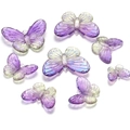Breloques papillon en acrylique transparent avec dégradé de jaune et violet - 13*17mm (40 Pièces) / Couleur 15