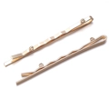 Fermaglio per capelli a onda placcato oro 14k con doppi anelli per accessori fai da te - Oro rosa