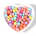 Colorful macaron acrylic beads in a heart-shaped ceramic bowl for DIY jewelry making - 6mm No Hole (200 Pieces/Pack) / Candy (Multicolor)