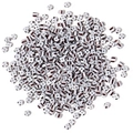 Perline di vetro anguria 4mm con strisce vintage e finitura lucida per gioielli fai-da-te - 4mm (130 Pezzi/Confezione) / Mix Bianco e Grigio