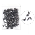 Macro detail of gunmetal clamshell bead tips for DIY jewelry making and bracelet clasp ends - Gun Black
