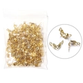Golden DIY bead tips with double-loop design for jewelry making in bulk packaging - 4x7mm (200) / Gold