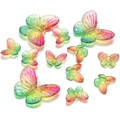 Pendentifs papillon en acrylique irisés vert et rose pour bricolage et bijoux DIY - 13*17mm (40 Pièces) / Couleur 6