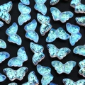 Iridescent butterfly charms in aurora blue-green for DIY jewelry making and crafts - 15*8mm (50 Pieces/Pack) / Transparent Colorful