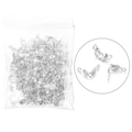 Silver metal double-loop crimp bead covers for jewelry making in bulk packaging - 4x7mm (200) / Silver