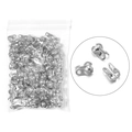 Macro shot of silver metal bead tips for DIY jewelry making in bulk packaging - 1.5mm / White K/Silver