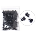Detail of bulk black metal bead tips for DIY jewelry making in clear packaging - Swimming Black