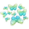 Pendentifs papillon en acrylique dégradé bleu irisé de différentes tailles pour DIY - Couleur 27