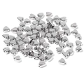 Macro view of silver plated heart-shaped CCB beads with side holes for DIY jewelry - 6*6.5mm Hole 2mm (100 Pcs) / Silver