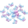 Pendentifs papillons en acrylique dégradé bleu-violet avec textures d'ailes pour bijoux DIY - Couleur 28