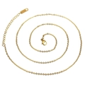 Polished gold stainless steel cross chain necklace with adjustable extender and lobster clasp - 1.5mm 50cm / Gold