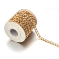 Polished gold aluminum NK chain roll for DIY jewelry and handbag accessory - Cuban Chain Gold