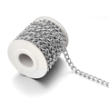 Roll of glossy silver color aluminum curb chain for bags and DIY jewelry making - Cuban Chain Silver