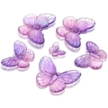 Pendentifs papillons en acrylique dégradé violet avec reflets irisés pour DIY - Couleur 24