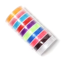 Set of 10 multicolor crystal elastic cords on spools for DIY jewelry making and beading - 0.7mm / Multicolor