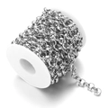 Silver aluminum cross chain roll for bags and DIY jewelry making accessories - 10mm / Silver